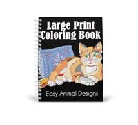 Large Print Coloring Book: Easy Animal Designs