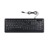 Large Print Computer Keyboard USB LED Keyboard Full Size Computer Keyboard With Customizable LED Backlit Lighting