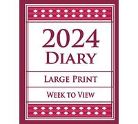 Large Print Diary 2024 Week to View Red