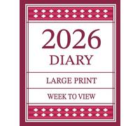 Large Print Diary 2026 Week to View Red