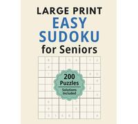 Large Print Easy Sudoku for Seniors: 200 Relaxing Puzzles with Solutions | One Puzzle Per Page