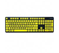 Large Print Keyboard, English UK language layout, Wired USB Computer Keyboards Yellow Keys for Visually Impaired and Low Vision Individuals.