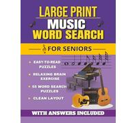 Large Print Music Word Search for Seniors: Easy-to-Read Puzzles Featuring Music, Instruments, Genres, and Musical Terms | Relaxing Brain Games | 8.5 x 11 Inches, 112 Pages | Solutions Included