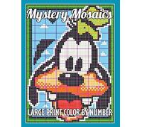 Large Print Mystery Mosaics Color by Number: Easy Dazzling Animals 100 Page Pixel Art Coloring Book for Adults and seniors, Color Quest Challenges Book (Mystery Mosaics Animal Color By Number)