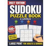 Large Print Sudoku Puzzle Book for Adults & Seniors: 2027 Edition • 400+ Brain-Boosting Puzzles • 4 Difficulty Levels from Easy to Expert • Improve ... Full Solutions (MindGrid Sudoku Series)