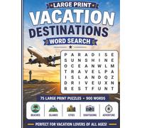 Large Print Vacation Destinations Word Search