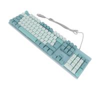 Large Print Wired Gaming Keyboard with Backlit, Fast Response USB Lighted Keyboard for Computer Laptop, Spill Resistant Metal Panel Keyboard (Sky Bluish White)