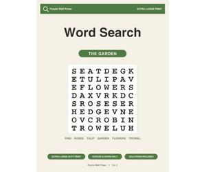 Large Print Word Search for Seniors with Dementia - The Garden: Gentle, Extra-Large 40-Point Puzzles for Memory Care | Easy Across-and-Down Garden & ... Together (Word Search for Seniors, Book 2)
