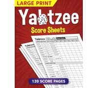 Large Print Yatzee Score Pads: 120 Score Sheets for Scorekeeping | Clear Design in 8.5x11 Inch Format.