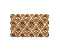 Large Printed Coir Doormat, Extra Large 120x75cm Entryway Welcome Mat with Retro Floral Wave Edge, Non Slip Natural Fiber Door Mat for Indoor Outdoor (120 * 75)