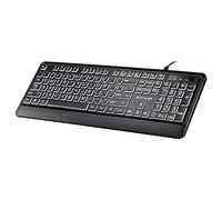 Large printed computer keyboard. Keyboard with large letters for seniors and large letters for low vision, white buckle help for seniors and individuals with low vision