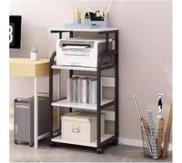 Large Printer Cart with Wheels, Rolling Printer Stand with Storage Shelf, Mobile Machine Cart for Home Office Supplies Fax Scanner File Book(White)