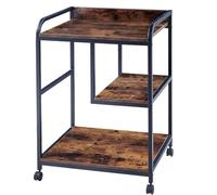 Large Printer Stand with Wheels, Mobile Desk for Home & Office Storage, PC Tower Support, Computer Cart for Host, Black Utility Cart