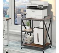 Large Printer Stand, X-shaped Printer Stand with Storage, 24"W x 17"D x 32"H, Mobile Printer Table with Wheels for Home Office, Rolling Cart for Computer Tower, Printer and Shredder, Bearing 300lbs