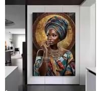 Large Prints On Canvas Pictures African Women Canvas Wall Art, Modern Figure Poster Printing, for Living Rooms, Bedrooms Offices Home Decor 42x60cm Unframed