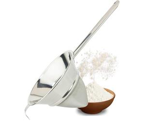 Large Professional Conical Sieve/Passing Strainer - Robust 24cm Rounded Handle, Stainless Steel Fine Mesh. Use This Bouillon/Chinois To Make Silky Smooth Soups, Jams And Stocks. By Taylors Eye Witness