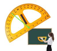 Large protractor - tool for measuring the shelf angle, geometry manual in technical compass style, functional learning ruler | Practical teaching equipment for mathematical science knowledge