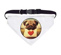 Large 'Pug Love Note' Dog/Cat/Pet Bandana (PD00063908)