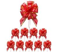 Large Pull Bows Wrapping Pull Bow Ribbon, 10PCS 6.7in*8.7in Red Bows for Gift Wrapping, Ribbon Pull Bows for Gift Wrapping Baskets Wedding, Valentine's,Birthday Gift, Christmas (Red10PCS)