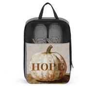 Large Pumpkin with Word Hope Shoe Bag for Travel Daily Use Anti-dust Storage Carrier Golf Shoe Pouch