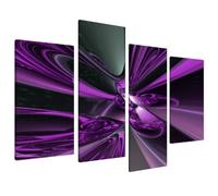 Large Purple Abstract Canvas Art Pictures 130cm Wide XL Print Set 4018
