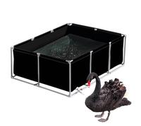 Large PVC Canvas Aquarium, Canvas Fish Pond With Support, Aquarium Ornamental Swimming Pool with Drain Valve, Holding Tank For Breeding Koi, Easy to Set Up,Black 2×1×0.7m(6.5×3.3×2.3ft)