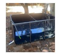 Large PVC Canvas Aquarium, Fish & Aquatic Pets Pool Pond, Steel Frame, Clear Viewing Window, Easily Assembled (Color : Blue, Size : 150x100x71cm)
