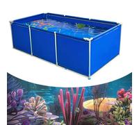 Large PVC Canvas Fish Pond Liner - Flexible Free-Standing Aquarium with Steel Frame, Ideal for Goldfish Breeding, Outdoor Pool Pond, 300x100x70cm
