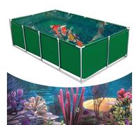 Large PVC Canvas Fish Pond Liner with Steel Frame - Flexible Indoor/Outdoor Aquarium Breeding Tank for Goldfish - 300x100x70cm Free-Standing Pool Pond