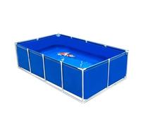 Large PVC Canvas Folding Fish Pond with Drain Valve & Steel Bracket Ideal Water Storage Tank for Koi Bing & Garden Irrigation Solutions
