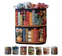 Large Quilted Laundry Basket Foldable Laundry Hamper with Handles Cute Boho Quilted Storage Basket, Quilted Laundry Basket Boho Fabric Floral Storage Hamper for Clothes Toys