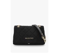 Large Quilted Ocarina Black Suedette Satchel Bag - Black Fabric / One Size