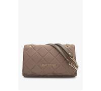 Large Quilted Ocarina Taupe Suedette Satchel Bag - Taupe Fabric / One Size
