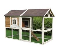 Large Rabbit Hutch, Bunny Cage Outdoor with Waterproof Roof and Pull Out Tray, Wooden Small Animal House for Garden Patio