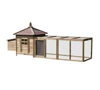 Large Rabbit Hutch, Outdoor Wooden Bunny Cages with No Leak Tray and Asphalt Roof, Pet House Great for Chicken Guinea Pigs
