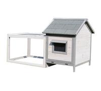 Large Rabbit Hutch, Wooden Bunny Cage with Lockable Doors and Waterproof Roof, Small Animal Habitat for Chicken Guinea Pig
