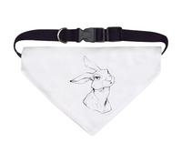 Large 'Rabbit Portrait' Dog/Cat/Pet Bandana (PD00065568)