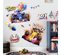 Large Racing Car Wall Stickers Speeding Racing Car Wall Art Decals