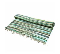 Large Rag Rug 150x90cm premium quality Natural Greens Indian Rag Rugs