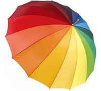 Large Rainbow Golf Umbrella, 125 cm Canopy, Steel Shaft, 100 cm Length