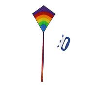 Large Rainbow Kite for Kids and Adults Easy to Fly with Handle Hook & Line A