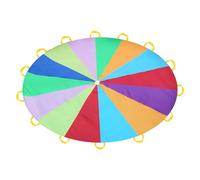 Large Rainbow Parachute - Colorful Parachute for Kids, Cooperative Team Play By Cloth Group | Increase Strength Upper Body with Parachute Toy Cloth