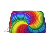 Large Rainbow Swirl Printed Cosmetic Bag Portable Cosmetic Storage Bag Suitable for Travel and Business Trips