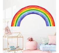 Large Rainbow Wall Stickers Colorful Boho Rainbow Wall Decal for Girls' Room Kids Baby Nursery Bedroom Playroom Living Room Classroom