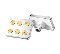 Large Rainfall Shower Head with 360° Rotatable Top and Pressurized Anti-Blocking System for a Spa-Like Experience, Standard 4-Point Interface for Easy Installation, Black or Silver(Silver)