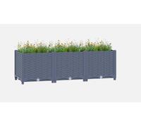 Large Raised Flower Bed Garden Trough Planter Outdoor Plant Pot 120x40x38cm Grey