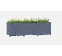 Large Raised Flower Bed Garden Trough Planter Outdoor Plant Pot 120x40x38cm Grey