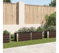 vidaXL Garden Raised Bed Brown 320x80x77 cm Galvanised Steel