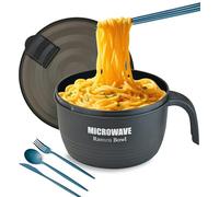 Large Ramen Bowl, Ramen Noodle Bowls Microwavable,Ramen Bowl Microwavable 45 oz, Ramen Cooker, Microwave Pasta Cooker, Ramen Bowl Microwave Gift for College Boys Girls Male Female Dorm Room (black)