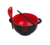 Large Ramen Bowls with Chopsticks and Spoons - Japanese Ramen Bowl Set for Rice, Pho Noodles, Instant Udon Noodles, Miso Soup, Thai Curry - Red Dragon Ceramic Bowl Kitchen Set for Asian Dishes (42 oz)